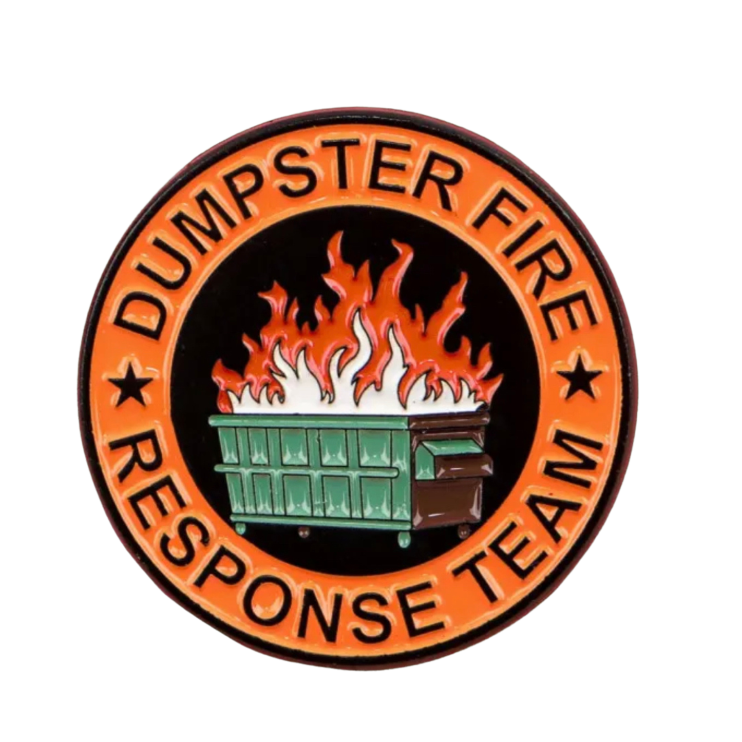 Dumpster fire response team pin