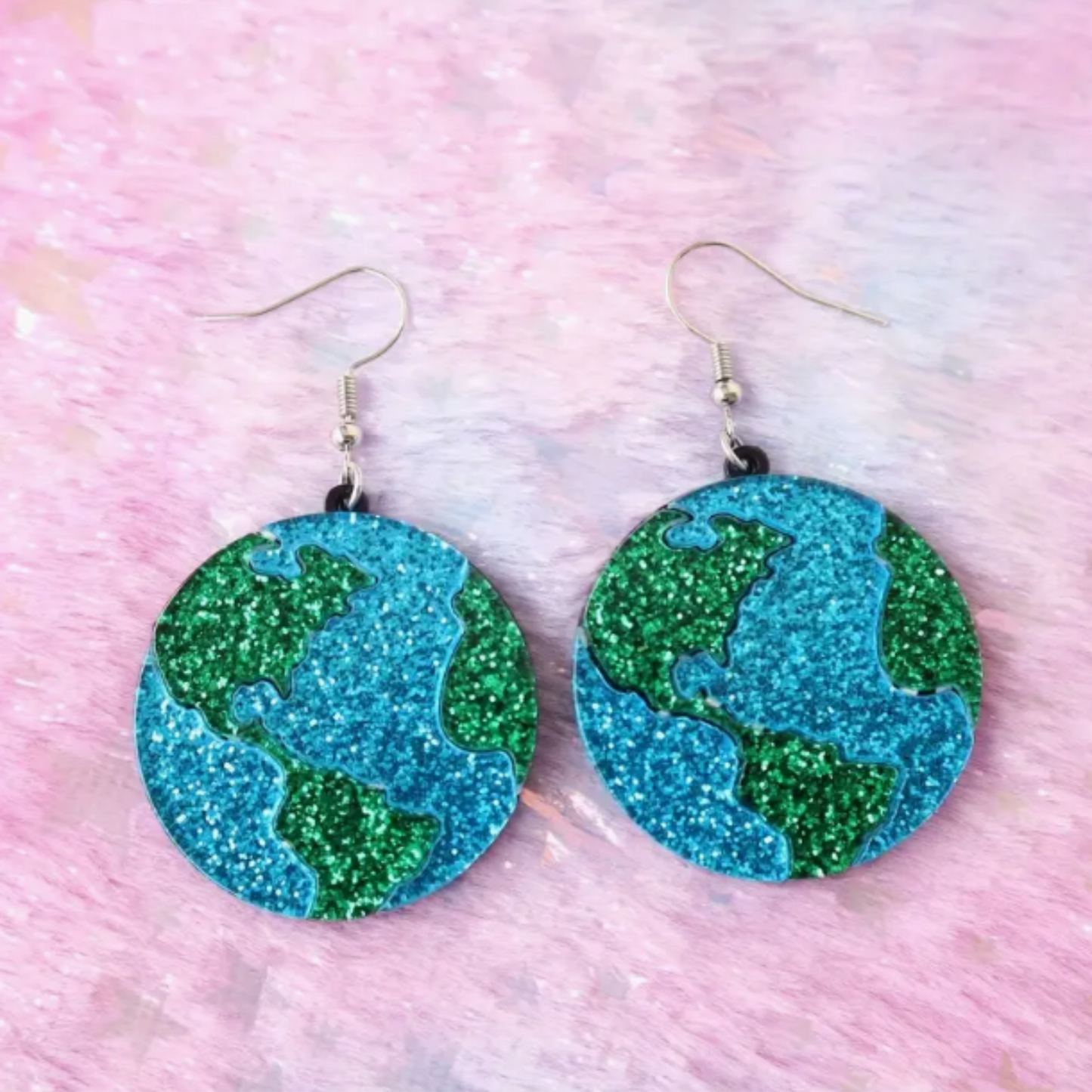 Glittery earth earrings