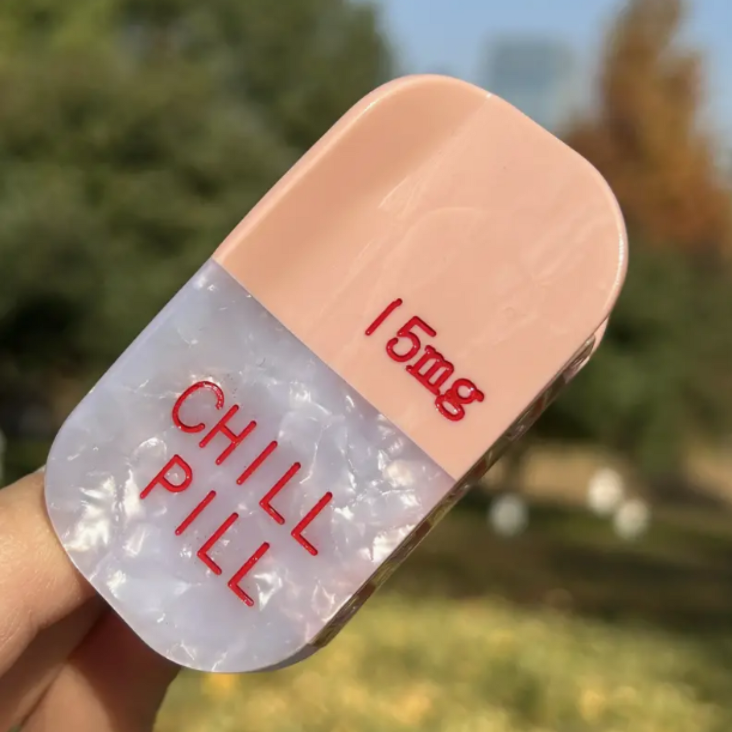 Chill pill hair clip