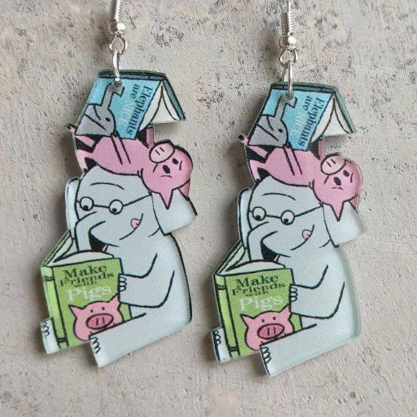 Piggie and Gerald earrings