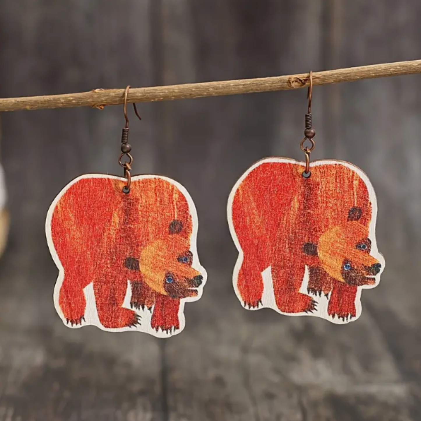 Brown bear Brown bear earrings