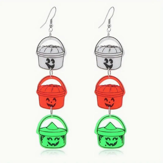 Halloween bucket earrings