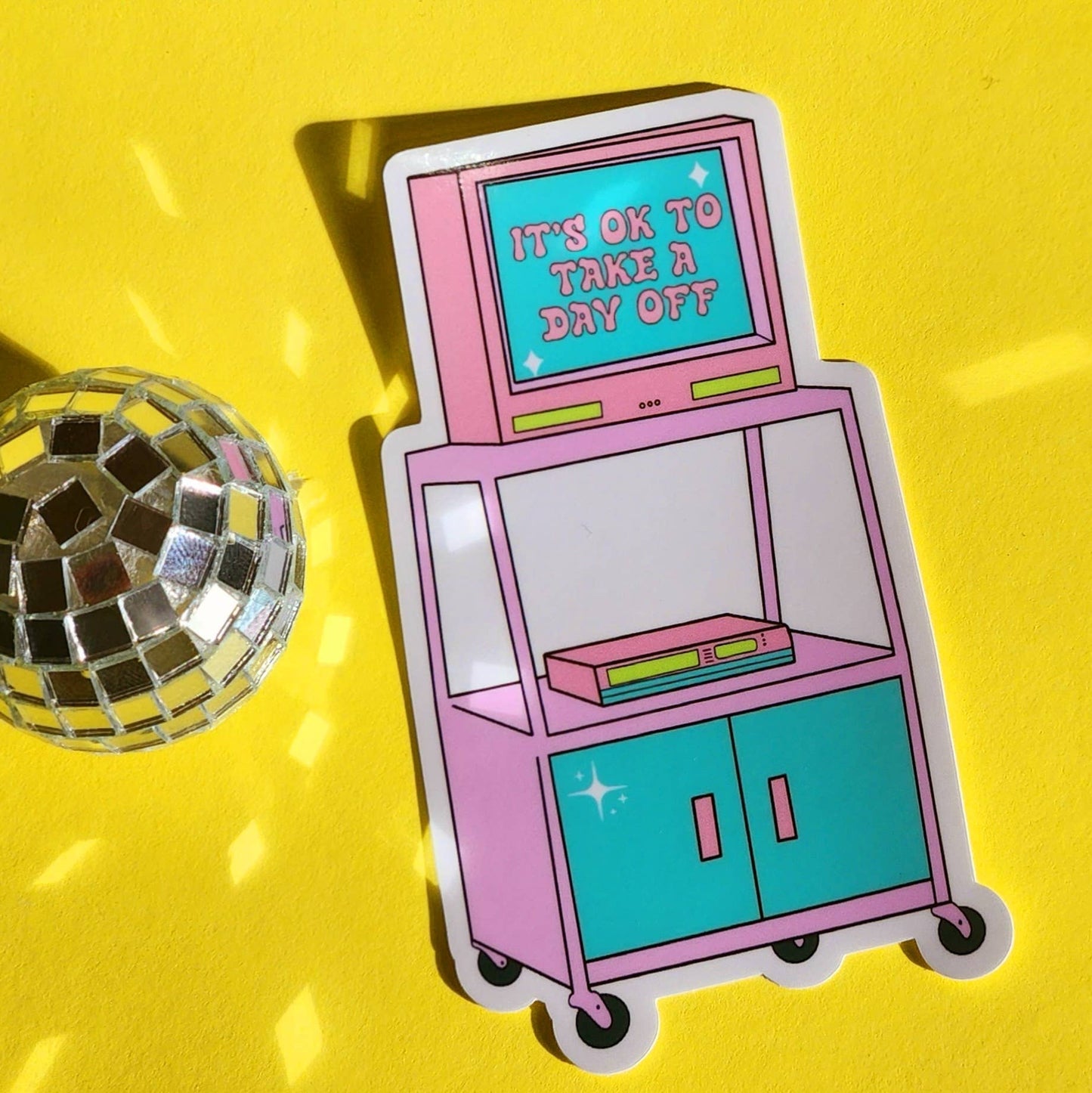 90s sticker take a day off hydroflask planner cute milennial: White