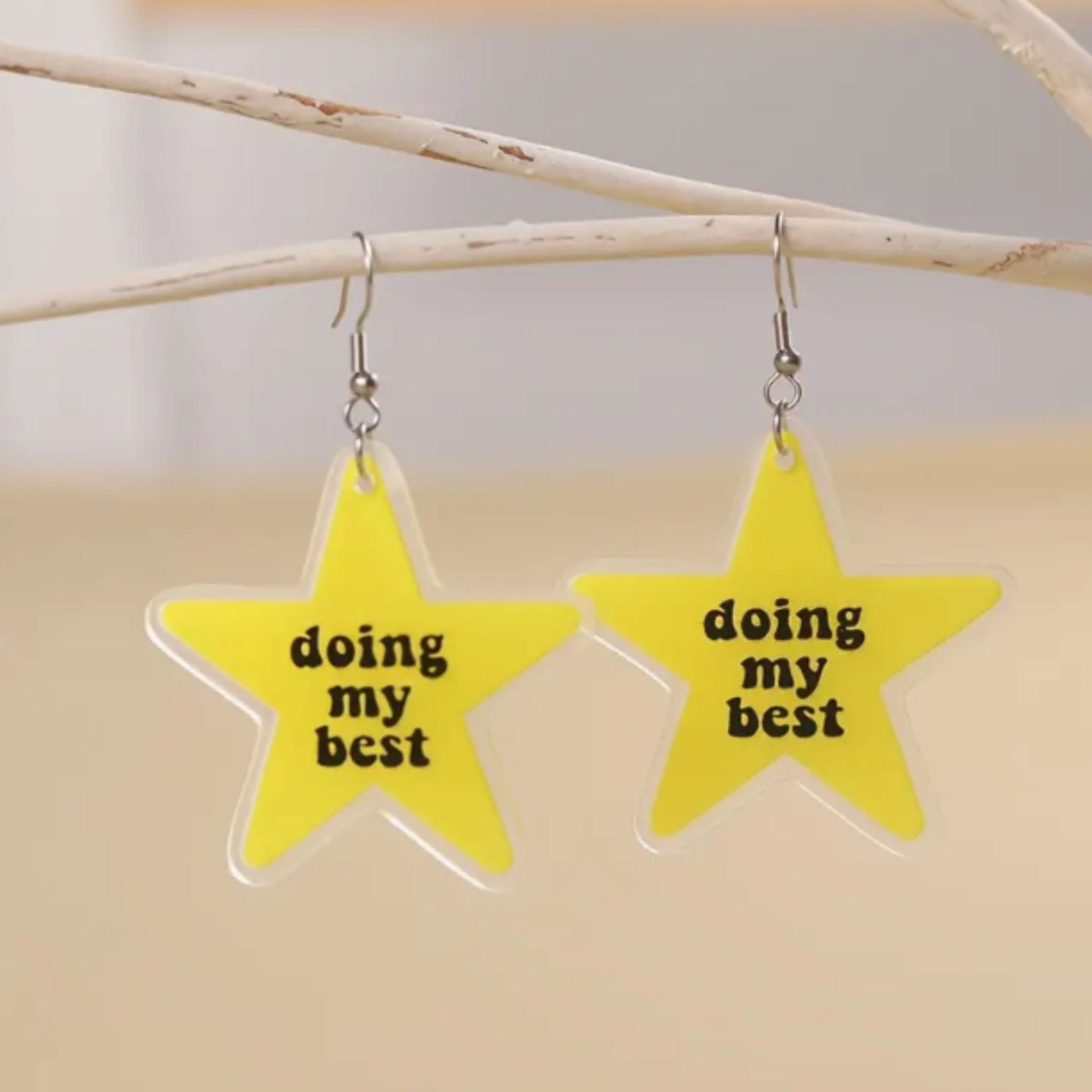 Doing my best acrylic earrings