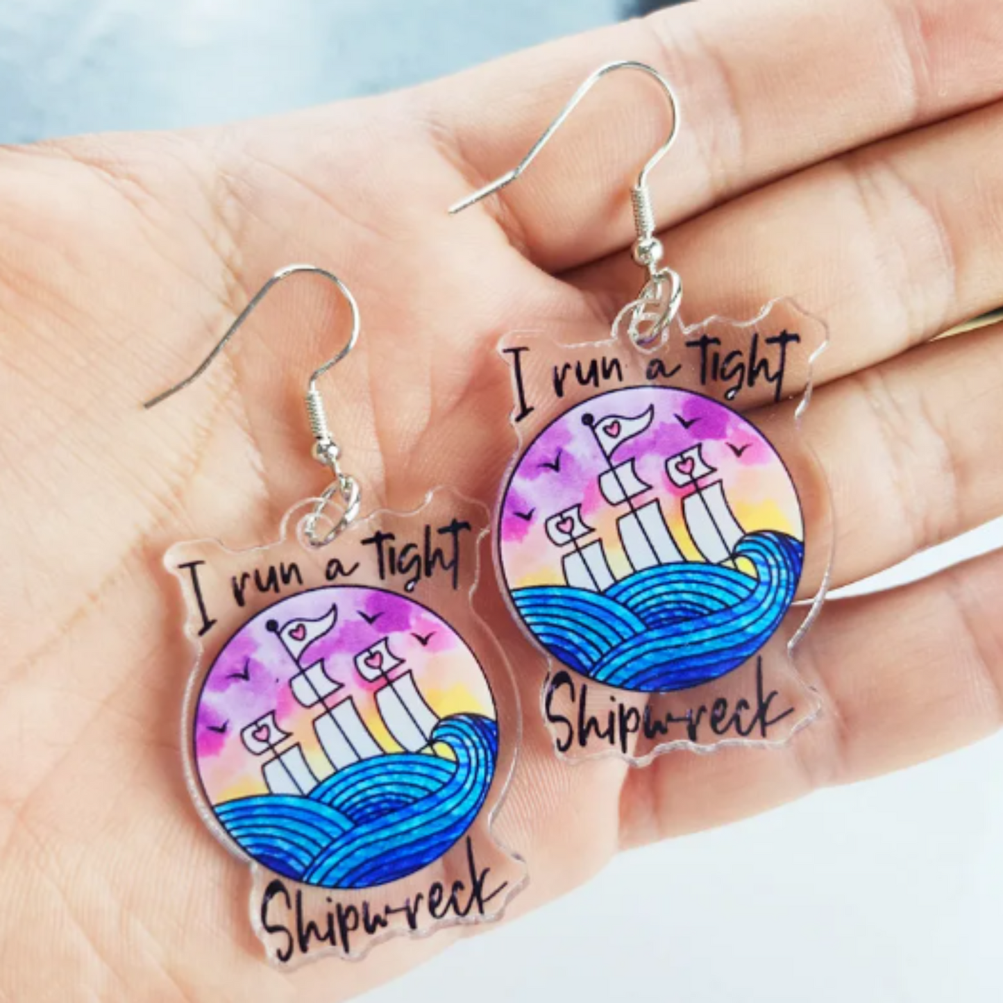 I run a tight shipwreck drop earrings