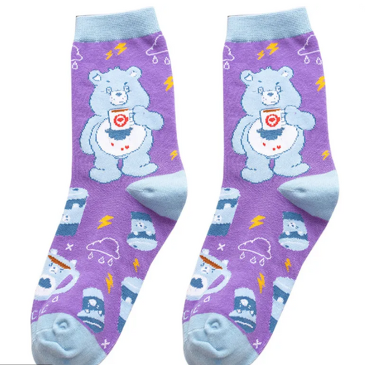 Grumpy Bear Drinking Coffee Socks