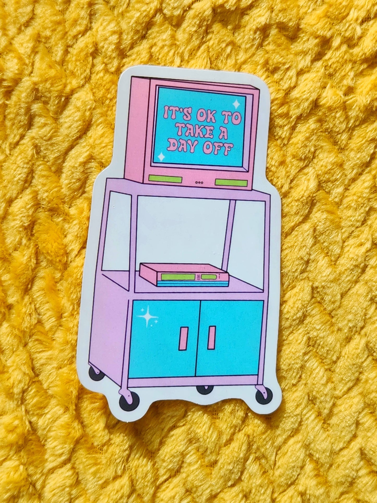 90s sticker take a day off hydroflask planner cute milennial: White