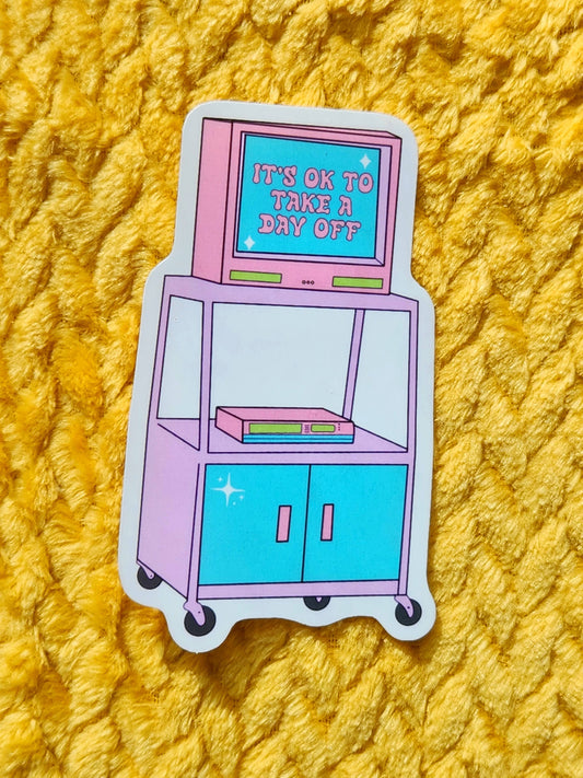 90s sticker take a day off hydroflask planner cute milennial: White