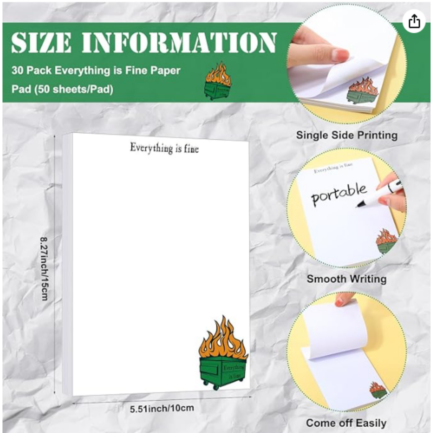 Dumpster fire Everything is fine pad