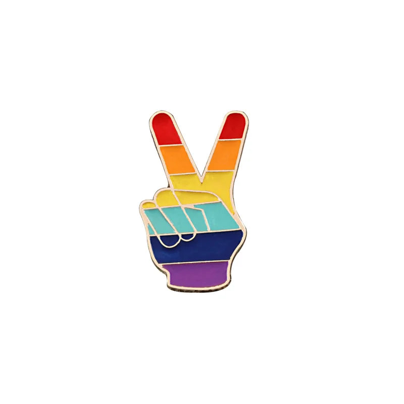Rainbow peace enamel pin