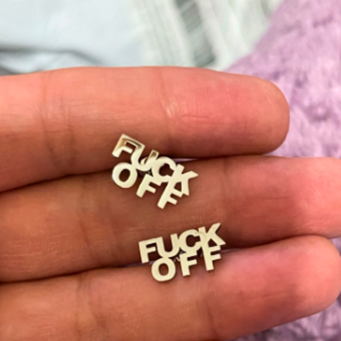 FUCK OFF earrings