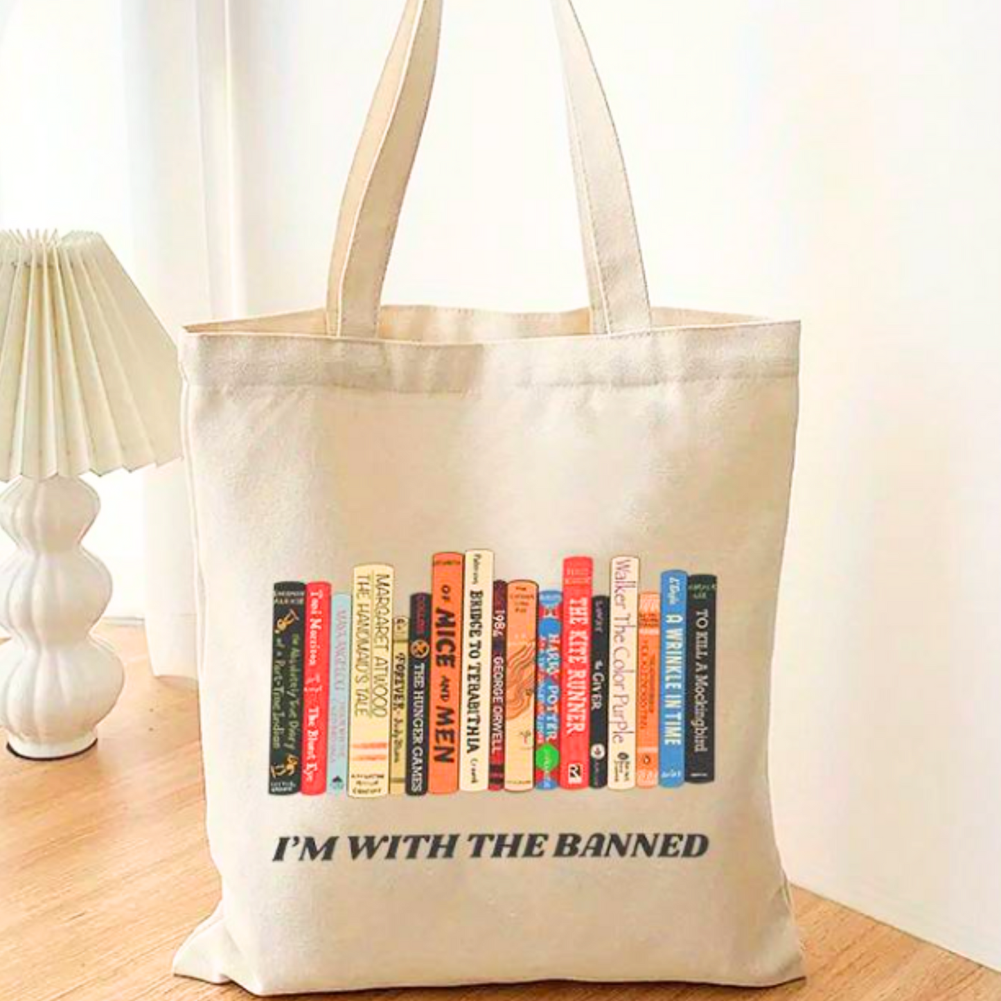 I'M WITH THE BANNED tote bag