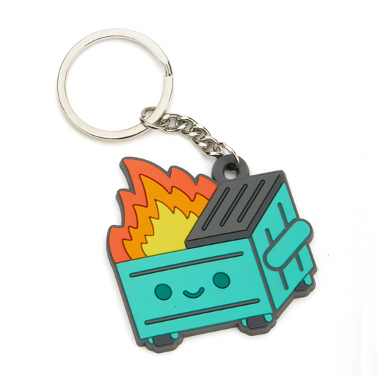 Dumpster fire keyring