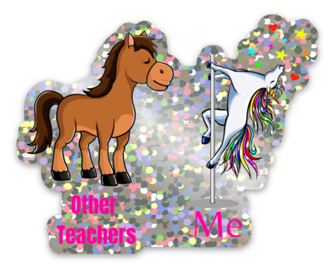 Unicorn teacher sticker