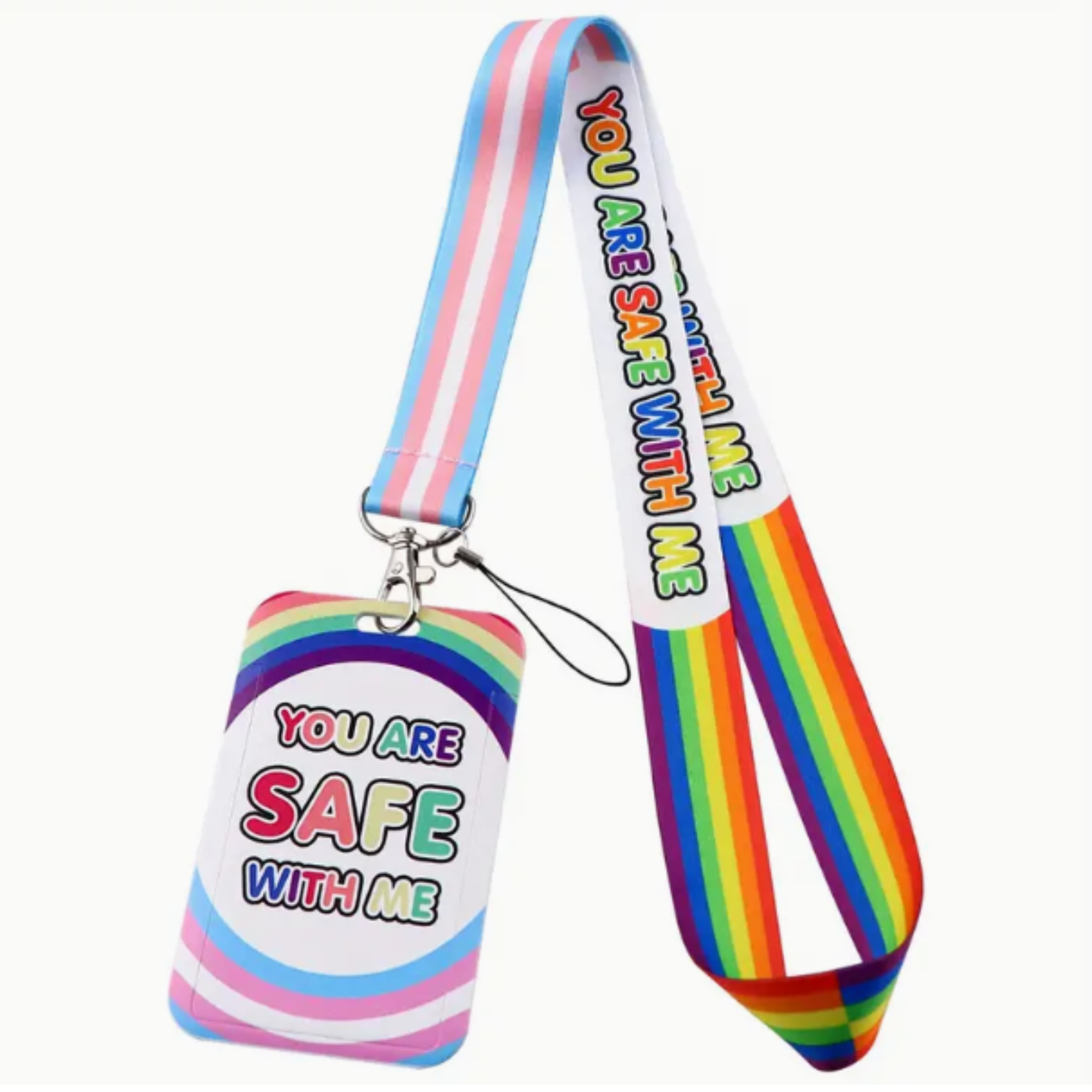 LGBTQ+ You Are Safe With Me lanyard and ID holder – TeacherMisery