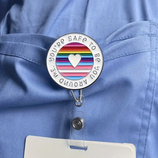 LGBTQ+ Acrylic Badge Holder with Retractable Reel