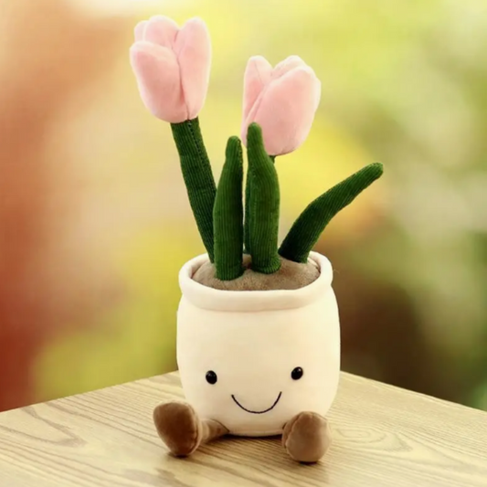 Plush pink tulips plant