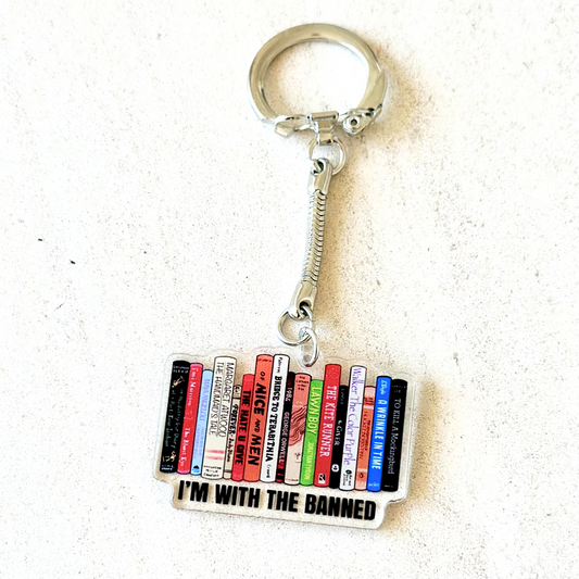 I'm With the Banned (books) keychain