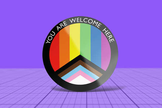 LGBTQ+ Safer Space Window Cling: No hole punch