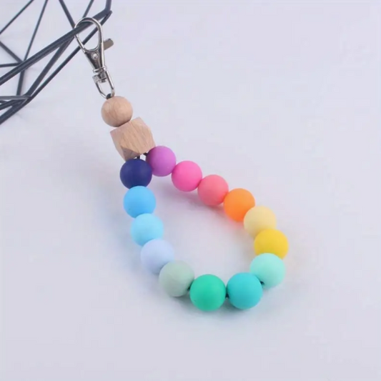 Silicone Beaded Keychain Bracelet