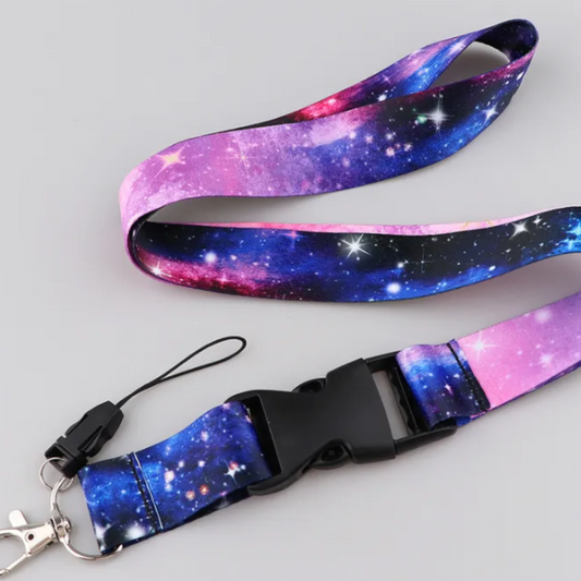 Galaxy lanyard in purple