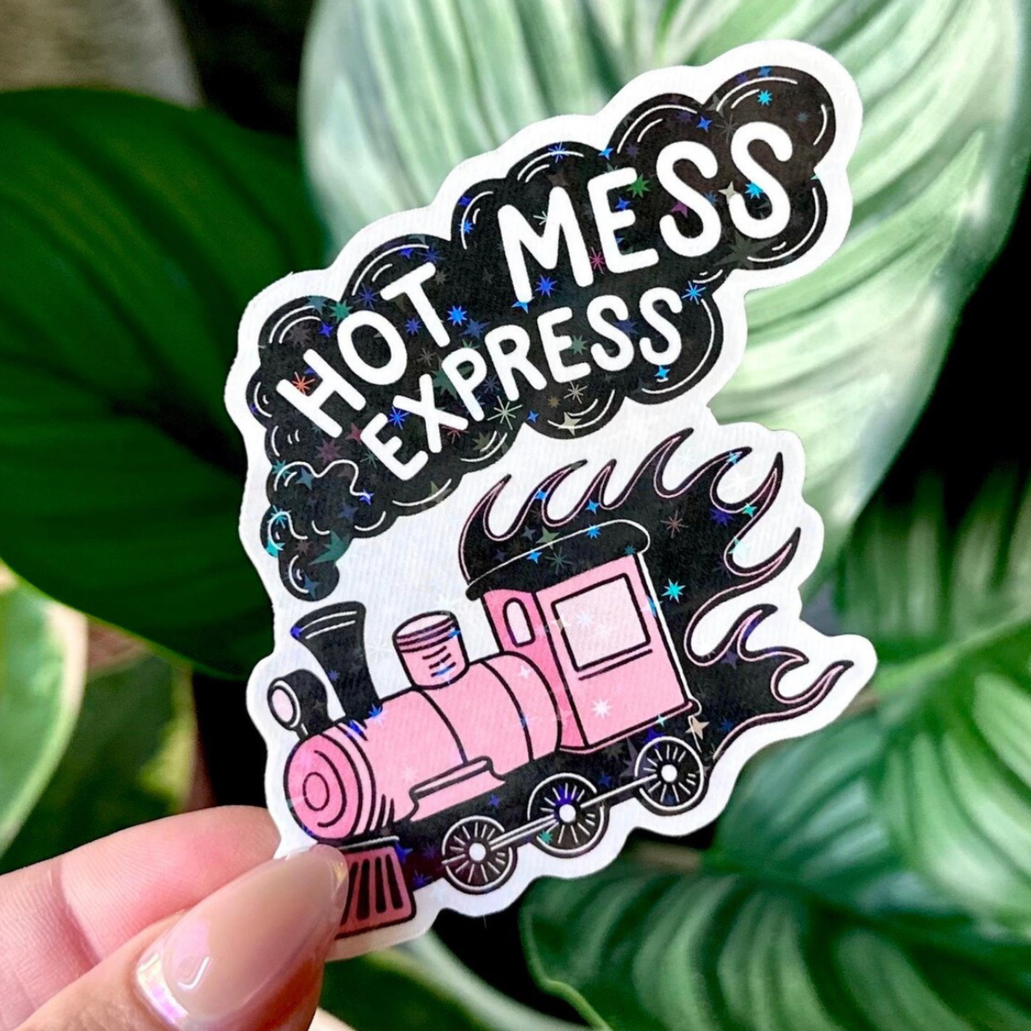 Hot Mess Sticker Sparkly