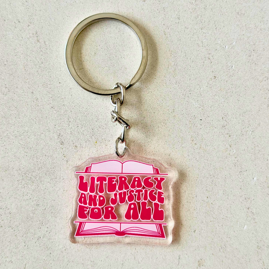 Literacy and Justice for All keychain