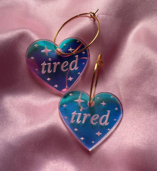 Iridescent Sparkle Tired Hoop Earrings: Surgical Steel